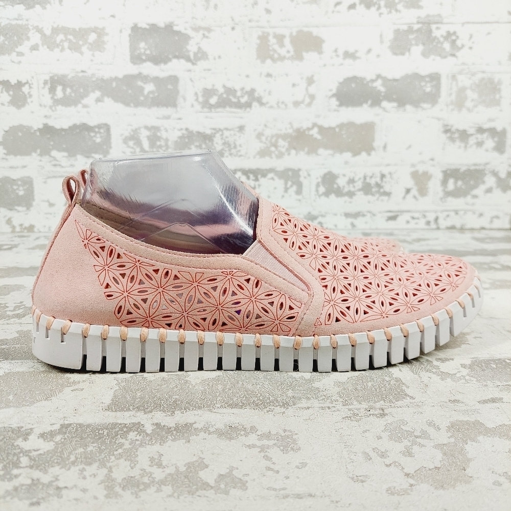 New Ilse Jacobsen Tulips ADOBE ROSE Leather Cut Out Flat Sneakers W436 - Picture 5 of 11